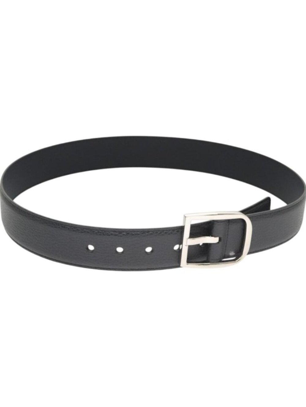 GUCCI Belt Leather Outlet 38.2"" Navy Silver 449716